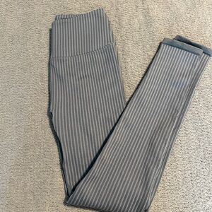 Blue Ribbed Leggings